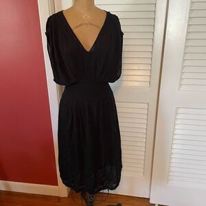 BANANA REPUBLIC | black knit lined dress sleeveless S